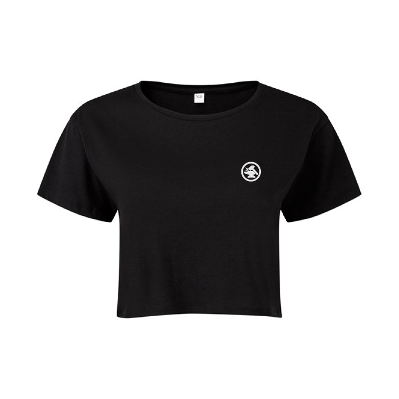 Black crop tee shirt clearance