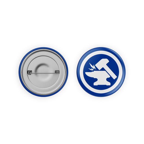 Pack of 5 Blue Anvil Pin Badges