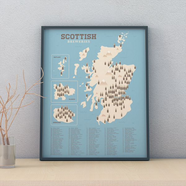 Scottish Breweries Map Print (A3)